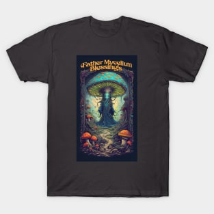 Father Mycelium Blessings – Psychedelic Forest Guardian T-Shirt